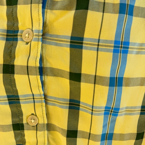 Columbia Men's Yellow and Blue Checkered Shirt - Picture 4 of 6